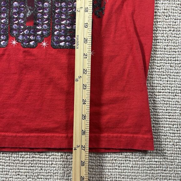 Vtg Chris Brown Live Concert Tour Graphic Shirt Mens Medium Pop Red Glitter Y2K - Picture 7 of 12